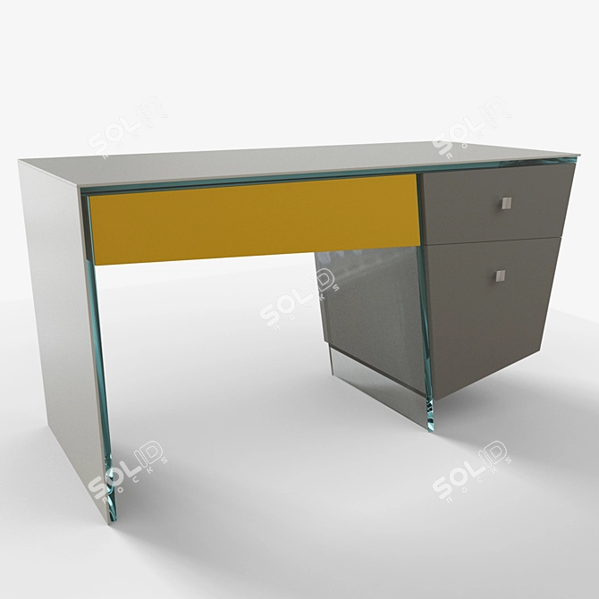 Sleek Writing Desk - Multiple Finishes 3D model image 1