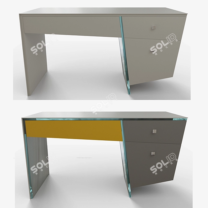 Sleek Writing Desk - Multiple Finishes 3D model image 2