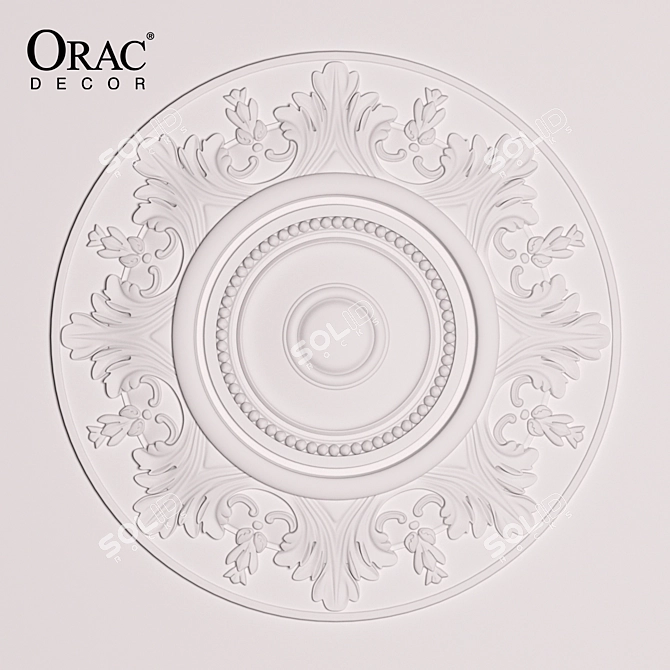 Elegant Ceiling Rose - Orac Decor 3D model image 1