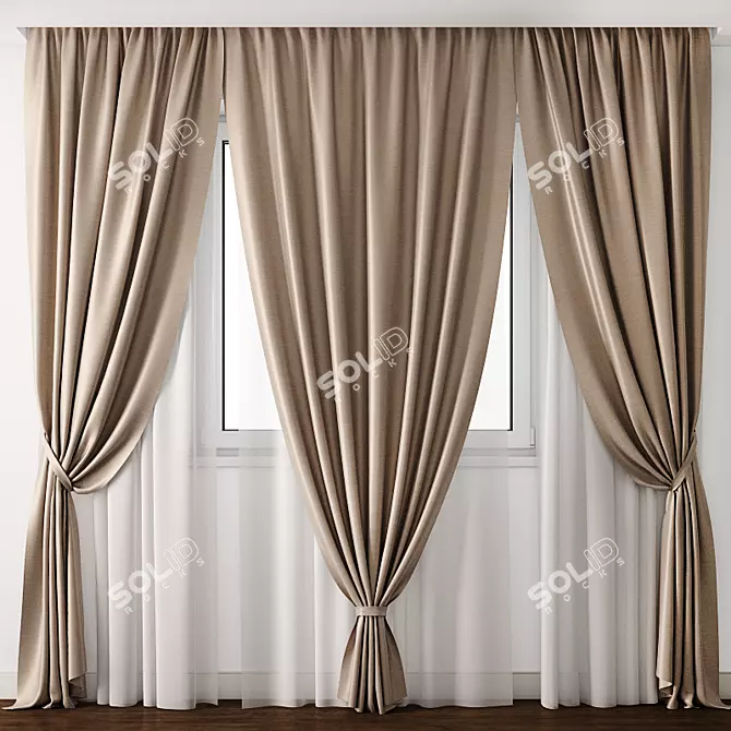 Elegant Curtain Model 3D model image 1