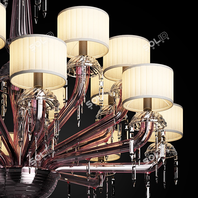 Elegant Barovier&Toso Chandelier 3D model image 2