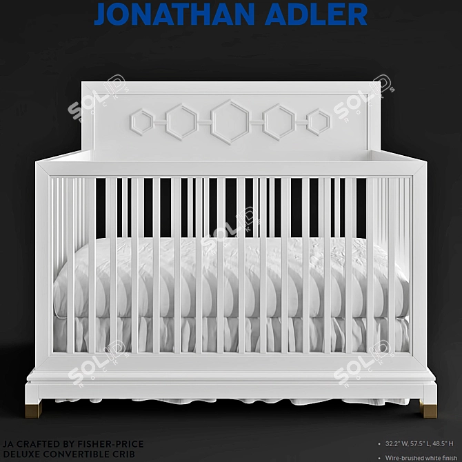 Adler-Fisher Deluxe Convertible Crib 3D model image 1