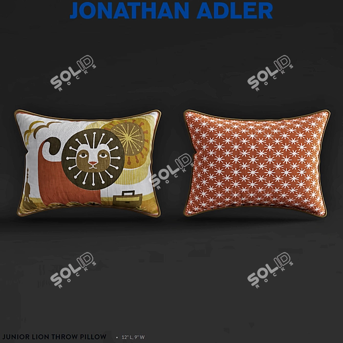 Junior Lion Throw Pillow 3D model image 1