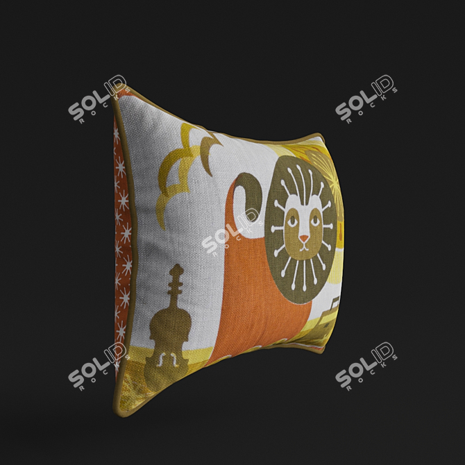 Junior Lion Throw Pillow 3D model image 3