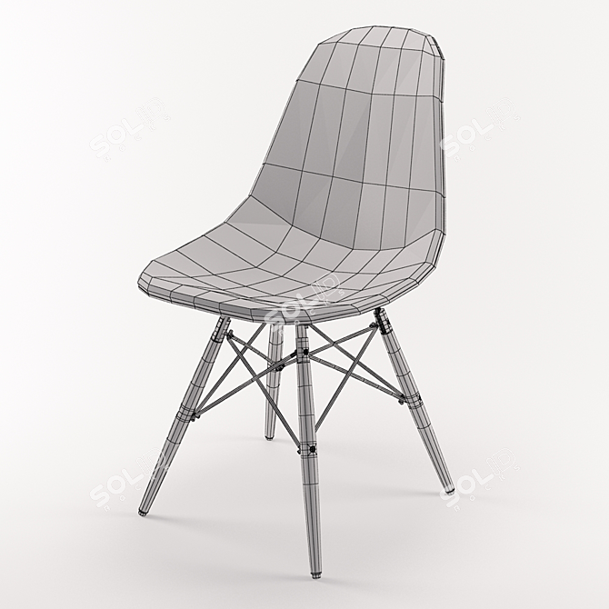Eames DSW Chair - Stylish and Functional 3D model image 3