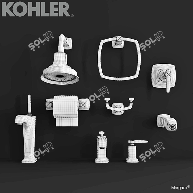 Elegant KOHLER MARGAUX Faucets 3D model image 2