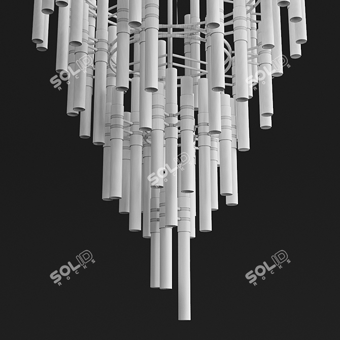 Elegant Waterfall Chandelier 3D model image 2