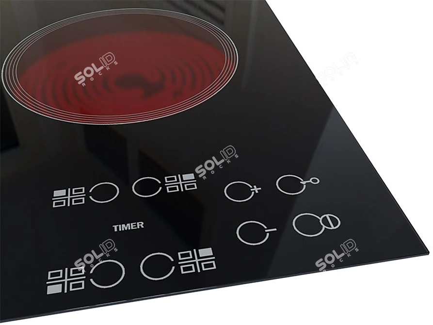 Whirlpool AKT 8090NE Electric Hob - Adjustable Heat 3D model image 2