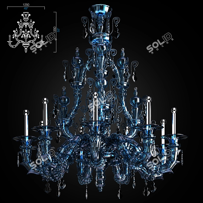 Exquisite Taif Chandelier by Barovier&Toso 3D model image 1