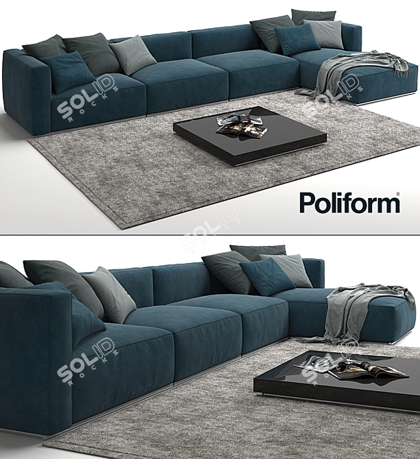 Elegant Poliform Shangai Sofa: Perfect Lounge Essential 3D model image 2