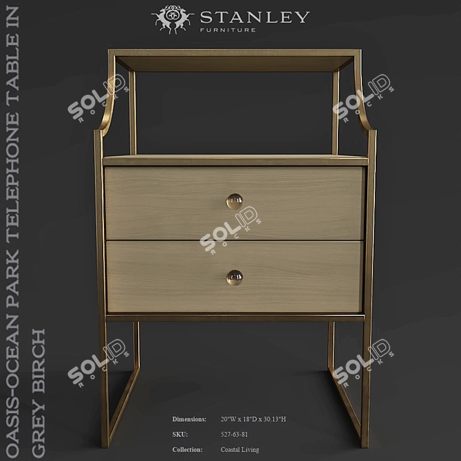 Coastal Charm Meets Function: Stanley Furniture's Ocean Park Telephone Table 3D model image 1