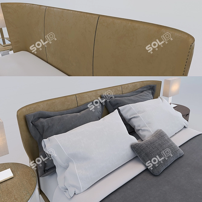 Contemporary Comfort: Aly's Bed 3D model image 2