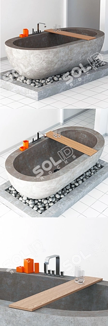 Pebble Stone Bathroom Set 3D model image 2