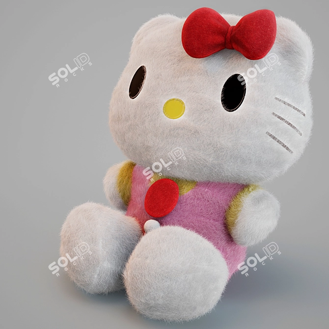 Cute Hello Kitty Plush Toy 3D model image 1