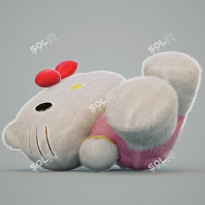 Cute Hello Kitty Plush Toy 3D model image 3