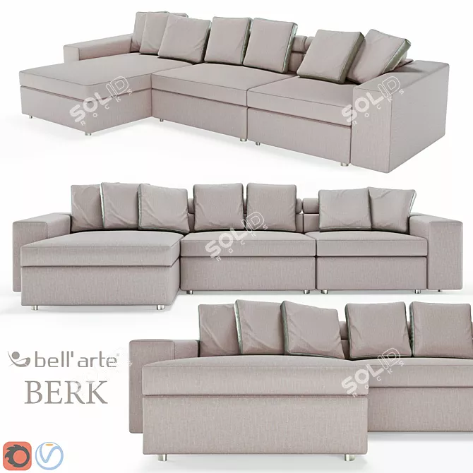 Elegant Bell'Arte Sofa Module 3D model image 1
