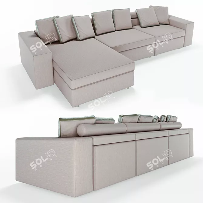 Elegant Bell'Arte Sofa Module 3D model image 2