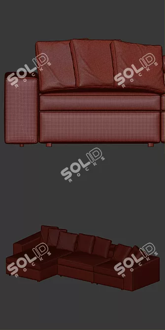 Elegant Bell'Arte Sofa Module 3D model image 3