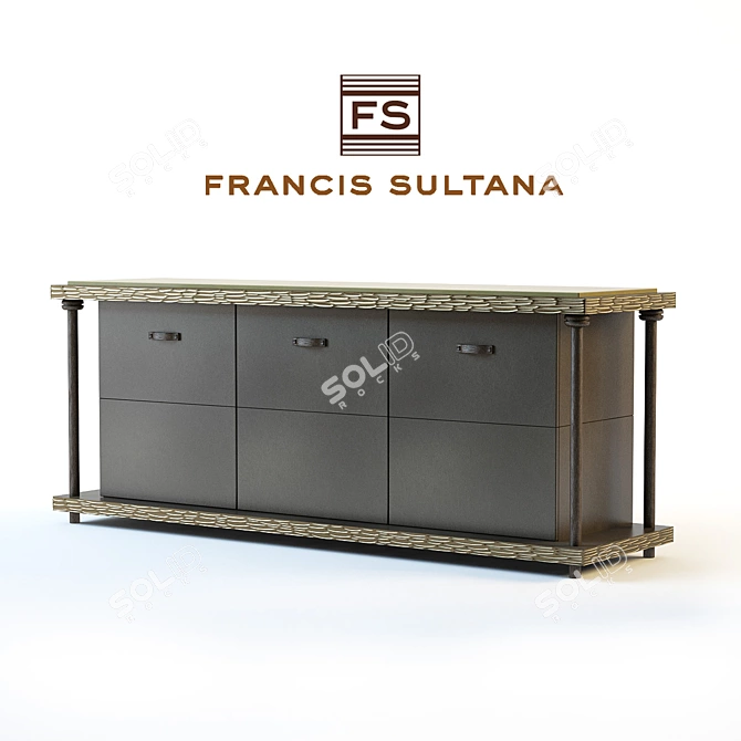 Ghala Sideboard: Luxury Storage Solution 3D model image 2