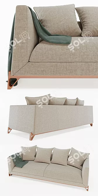 African-inspired Maasai Sofa: Exquisite Bell'Arte Design 3D model image 2