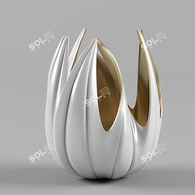 Golden Organic Vase: Natural Elegance 3D model image 1