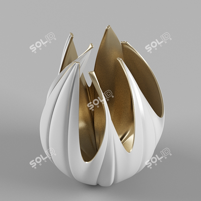 Golden Organic Vase: Natural Elegance 3D model image 3
