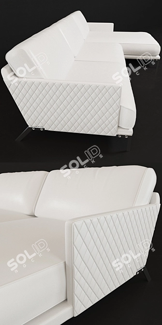 Italian Leather Corner Sofa 3D model image 2