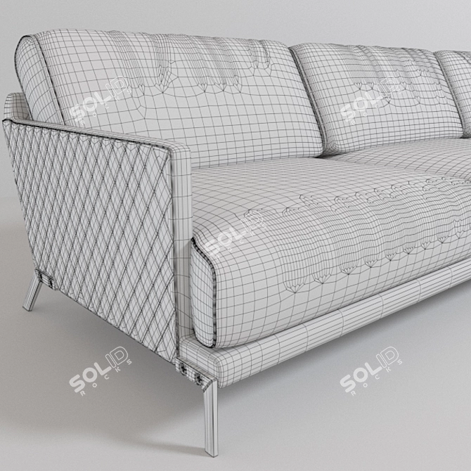 Italian Leather Corner Sofa 3D model image 3