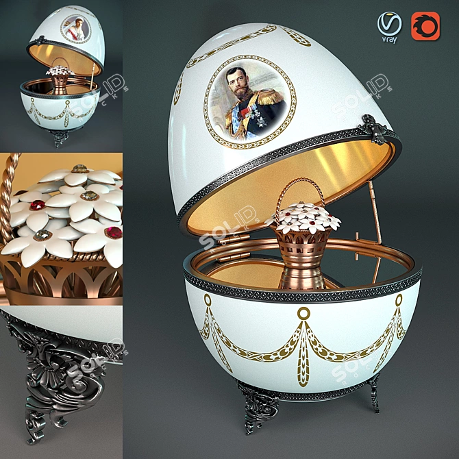 Title: Luxury Faberge Egg: Exquisite Craftsmanship 3D model image 1