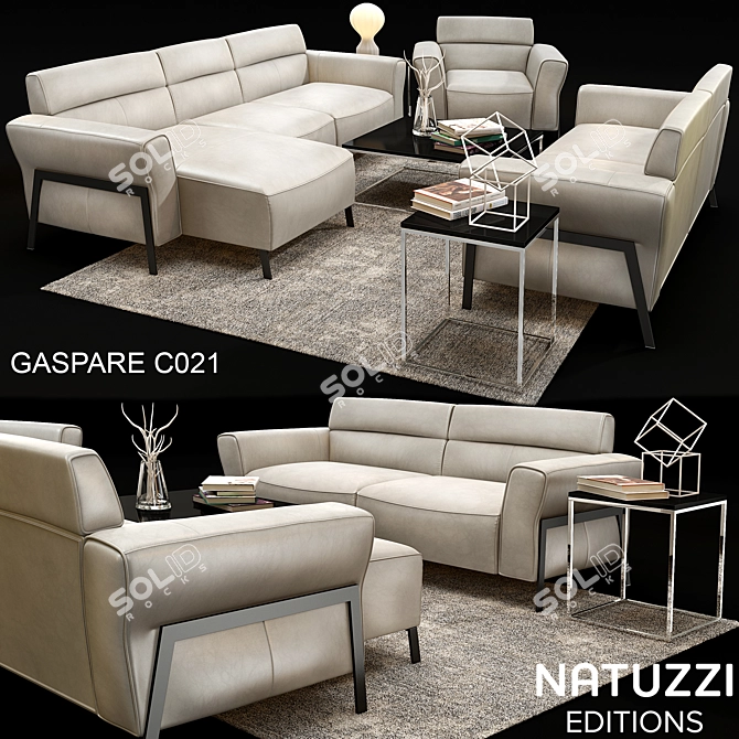 Natuzzi Gaspare C021 - Modern Italian Sofa 3D model image 1