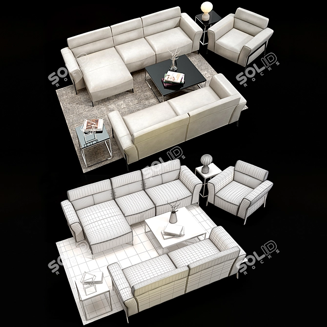 Natuzzi Gaspare C021 - Modern Italian Sofa 3D model image 3