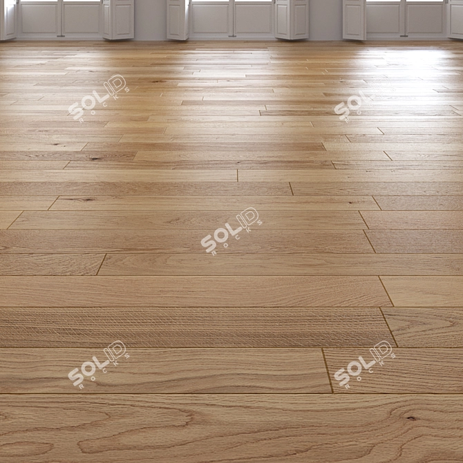 Natural Oak Floor - High Quality, Real-World Size 3D model image 1
