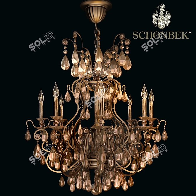Elegant Schonbek Renaissance Chandelier 3D model image 1