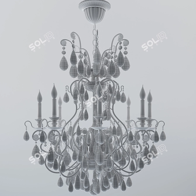 Elegant Schonbek Renaissance Chandelier 3D model image 3