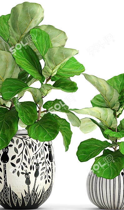 Lyrical Ficus: Majestic Greenery 3D model image 2