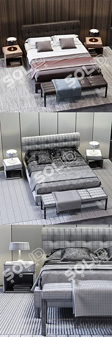 Molteni&C Anton Bed 02: Sleek and Sophisticated Sleep Solution 3D model image 3