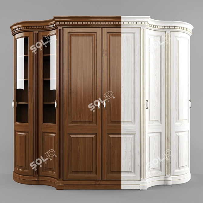 Classic Radius 6-Door Cabinet 3D model image 1