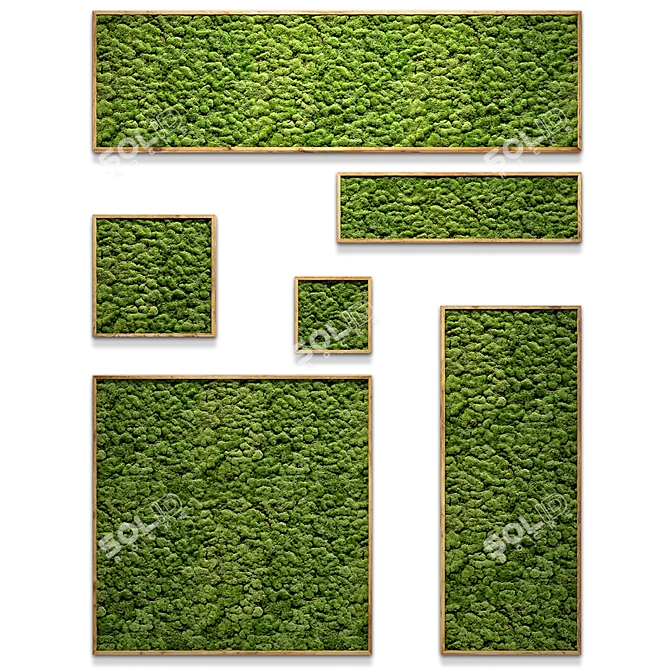 Natural Moss Wall Art 3D model image 1