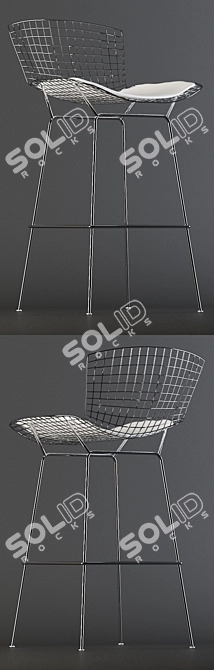 Sleek and Stylish Knoll Bertoia Barstool 3D model image 2