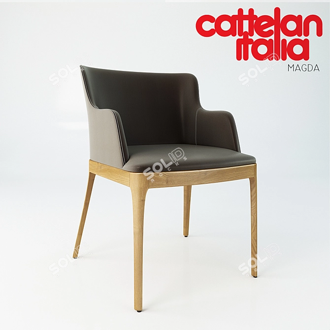 Elegant CATTELAN ITALIA Magda Chair 3D model image 1