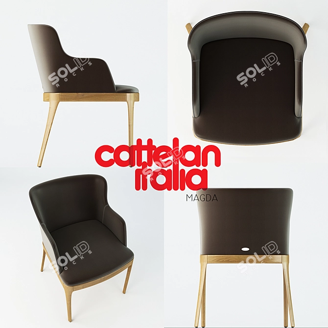 Elegant CATTELAN ITALIA Magda Chair 3D model image 2