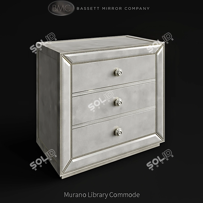 Elegant Murano Library Commode 3D model image 2