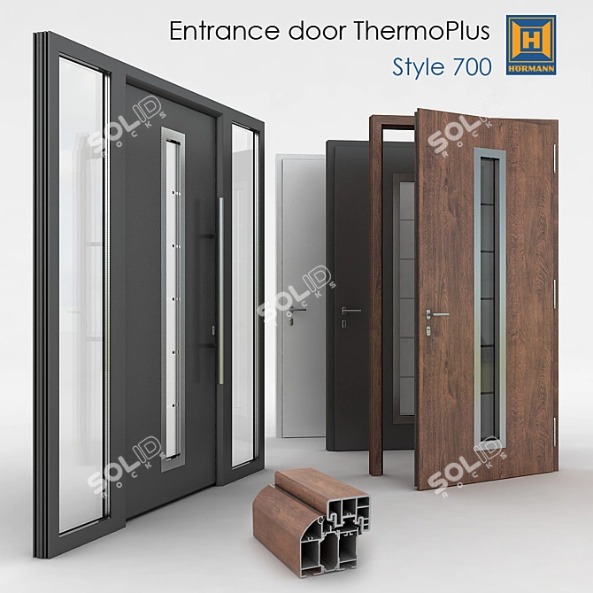 Hormann S700 Entrance Door: Accurate 3D Model 3D model image 1