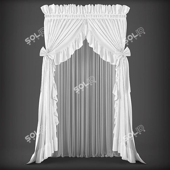 Children's Classic Curtains 3D model image 1