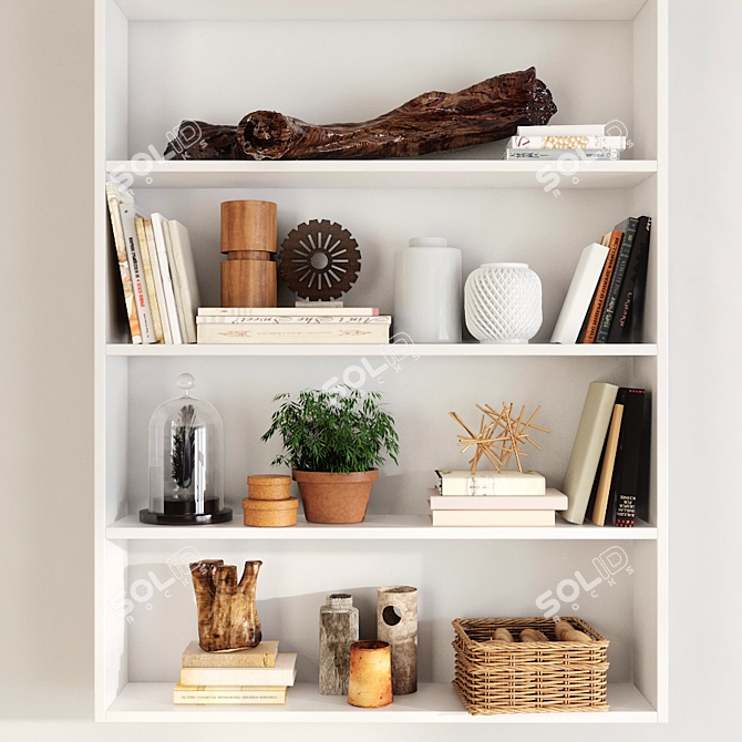 Stylish Shelf Fillers: Decorative Book Set 3D model image 1