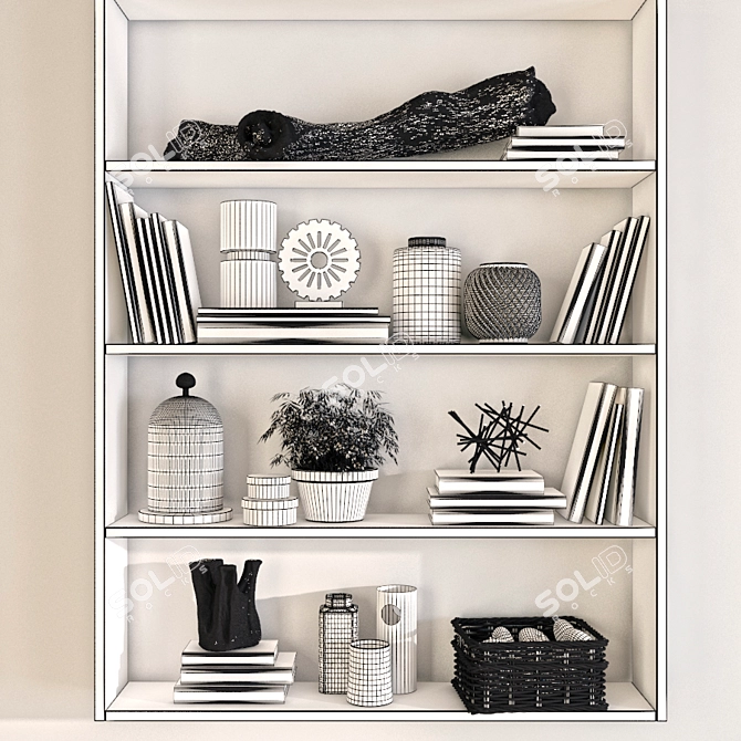 Stylish Shelf Fillers: Decorative Book Set 3D model image 2