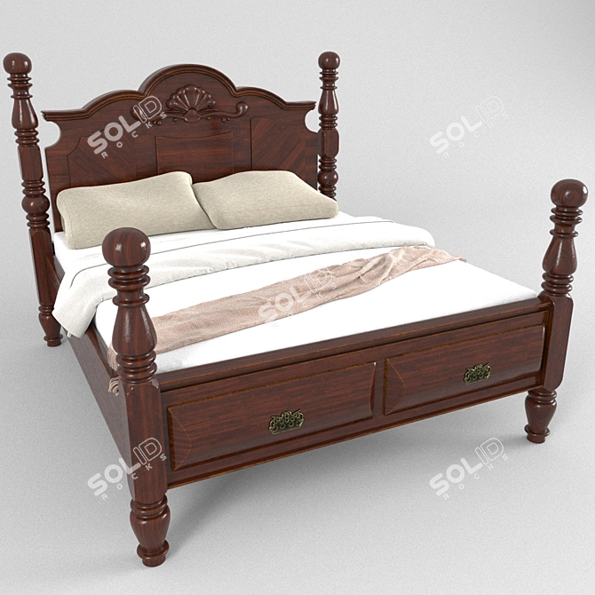 Bryant Dark Storage Bed 3D model image 1