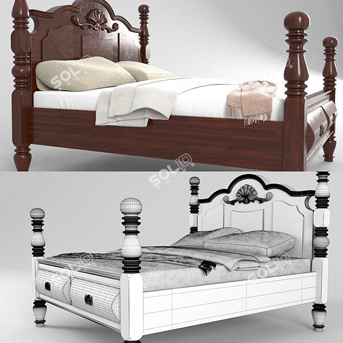 Bryant Dark Storage Bed 3D model image 3