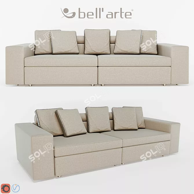 Elegant Bell'Arte Bekr Sofa 3D model image 1
