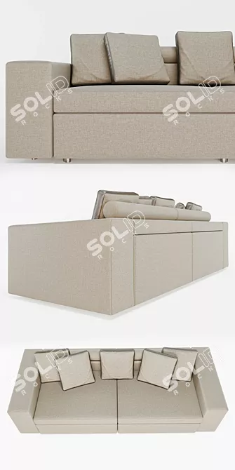 Elegant Bell'Arte Bekr Sofa 3D model image 2